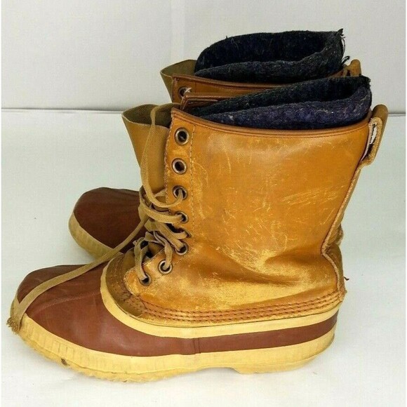 Sorel Leather Boots Mens Size 8 Tan Brown Premium Lace Up w Liner - Picture 1 of 6